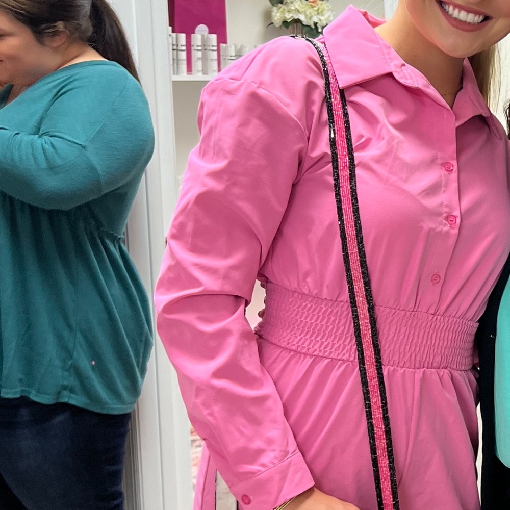 Pink Long-sleeve Romper